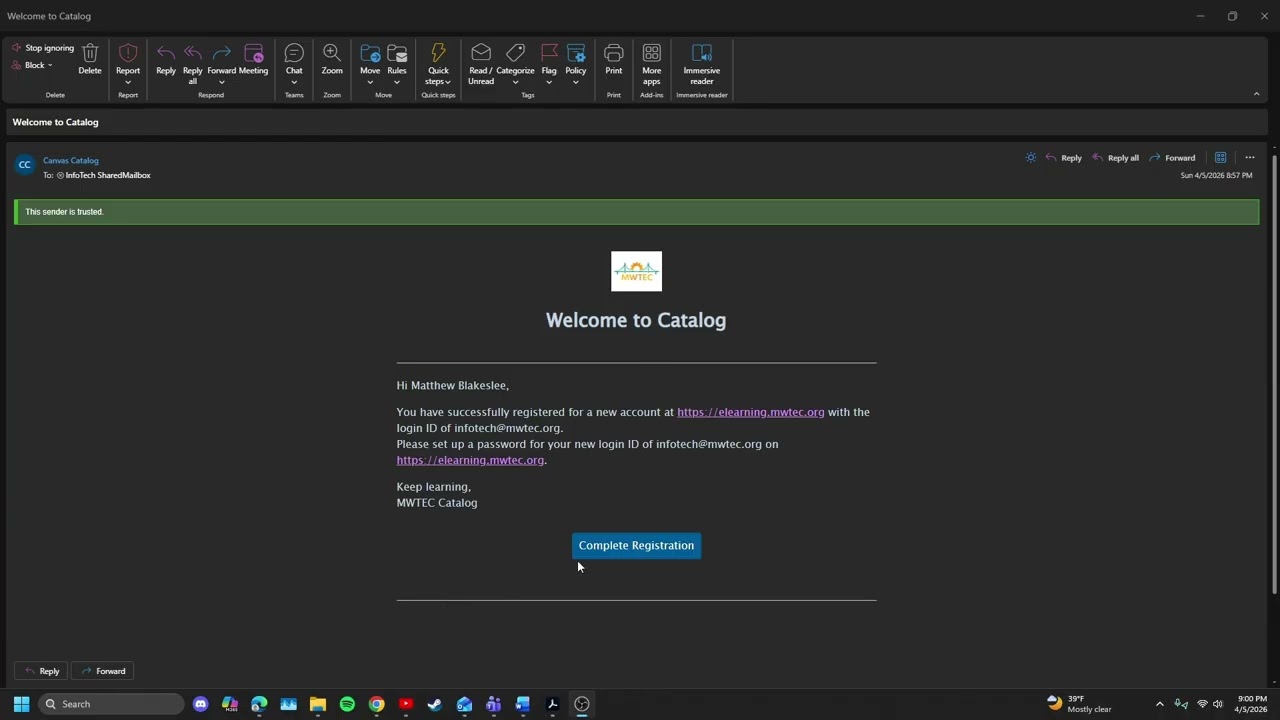 MWTEC Code Access Registration