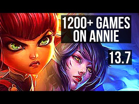 ANNIE vs AHRI (MID) | 7/0/4, 1.9M mastery, 1200+ games, Godlike | KR Master | 13.7