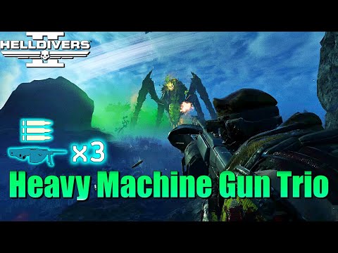 Helldivers 2 | Heavy Machine Gun Trio against Predators (No commentary, Max difficulty)