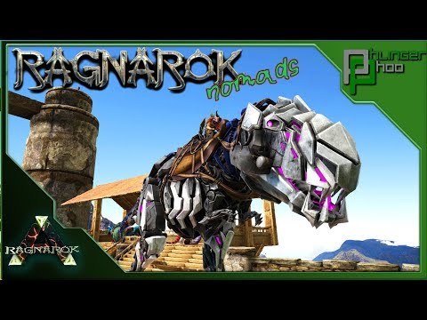 Ark: Ragnarok Nomads 63 - TEK REX AND DILO MASKS - FARMING BONES