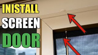 How to put the sliding screen door back in the track