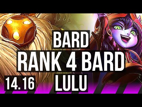 BARD & Caitlyn vs LULU & Nilah (SUP) | Rank 4 Bard, 0/2/17 | BR Challenger | 14.16
