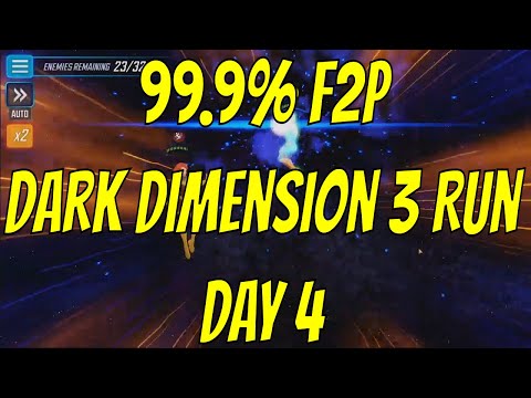 99.9% F2P Dark Dimension 3 Run Day 4 - Marvel Strike Force