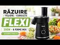 Răzătoare electrică / Feliator legume FLEXI, 200W, 6 forme inox plus accesoriu cubulețe, model compact