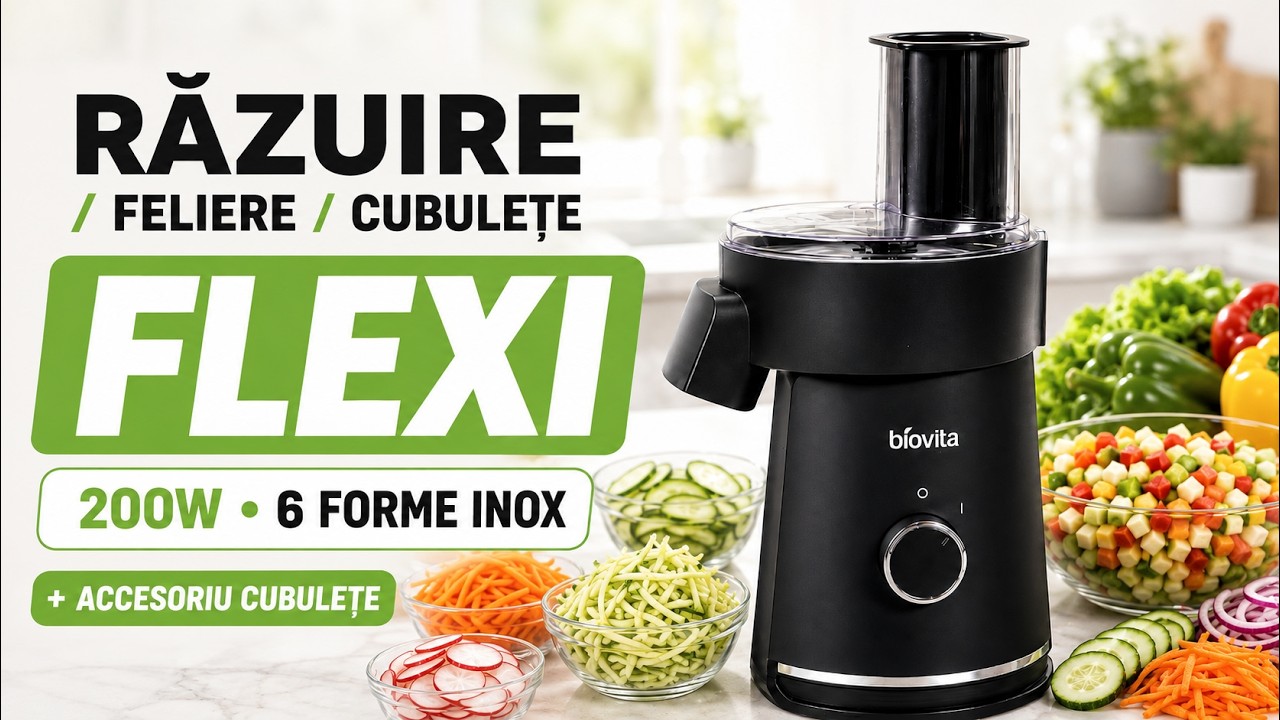 Cubulețe / Răzătoare / Feliator Biovita FLEXI, 6 forme inox