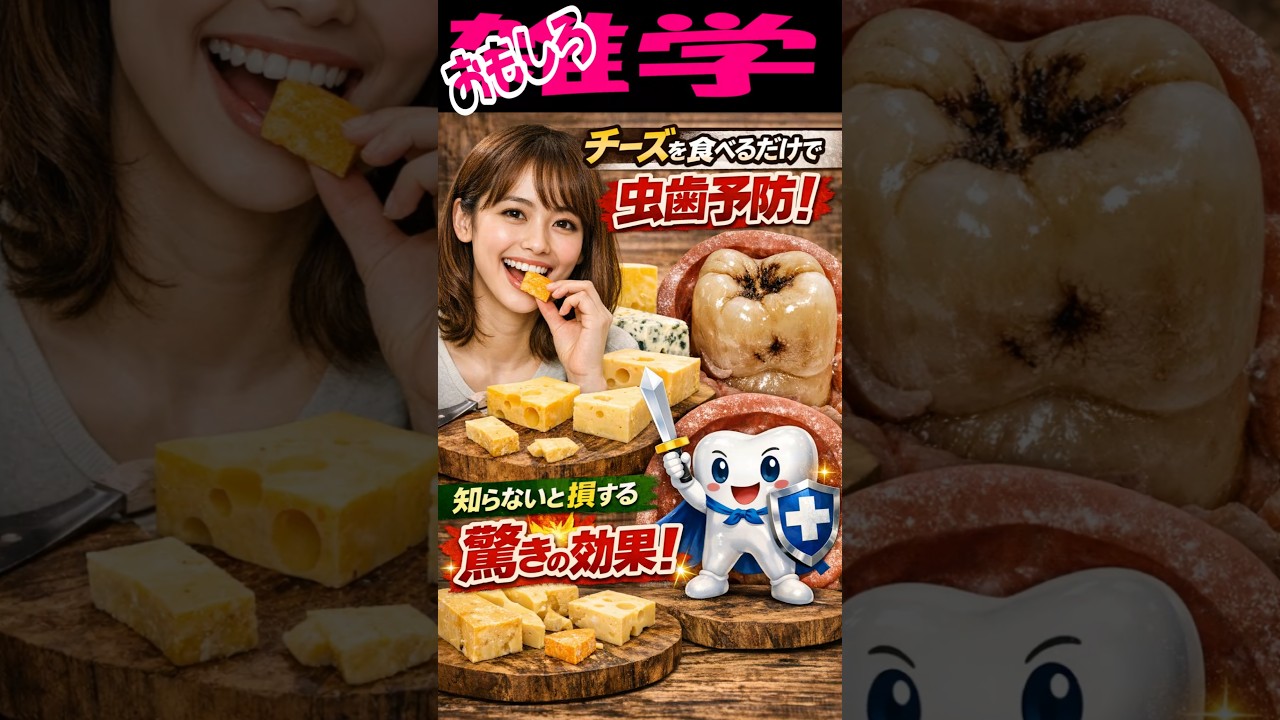 チーズを食べるだけで虫歯予防! 知らないと損する驚きの効果！ #健康雑学 #プチ知識 #雑学