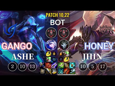 CGA Gango Ashe vs SHG Honey Jhin Bot - KR Patch 10.22