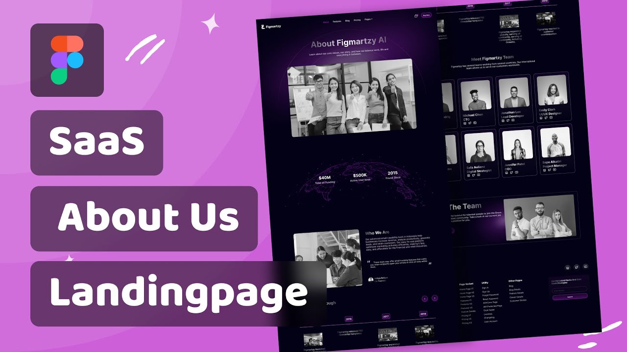SaaS About Us; Designing a Professional Landing Page in Figma: A Beginner's Tutorial