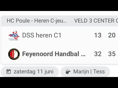 Feyenoord Handbal C1- DSS Heren C1 NK kwalificatie Heemskerk