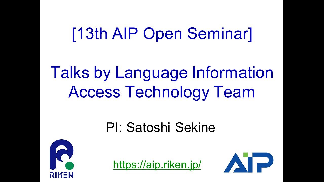 Language Information Access Technology Team (PI: Satoshi Sekine) thumbnails