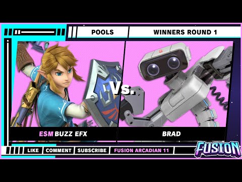 Fusion Arcadian 11 - Winners Round 1 - Buzz Efx (Link) VS Brad (R.O.B) - Ultimate Singles