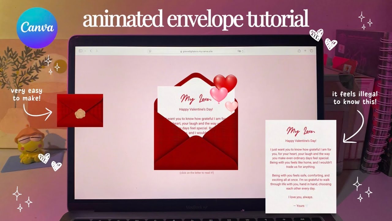 Animated Valentine’s Envelope Tutorial (interactive website) | Canva