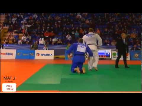 European Judo Open Men & Women Minsk 2013 Semifinal o100kg ZABARSKAS (LTU) - BATAILLE Matthieu (FRA)