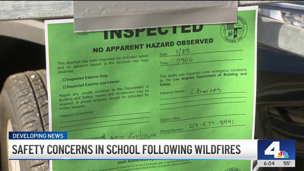 Parents concerned of children's safety following return to school after fires