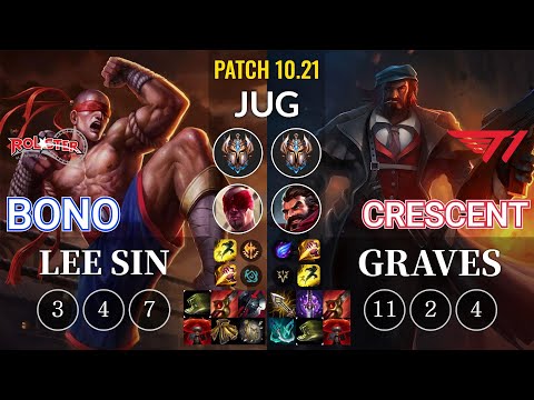 KT Bono Lee Sin vs T1 Crescent Graves Jungle - KR Patch 10.21