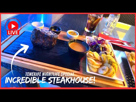 🔴LIVE: INCREDIBLE STEAK in Las Americas- Golden Mile NIGHTLIFE is unmatched in Tenerife 🤩