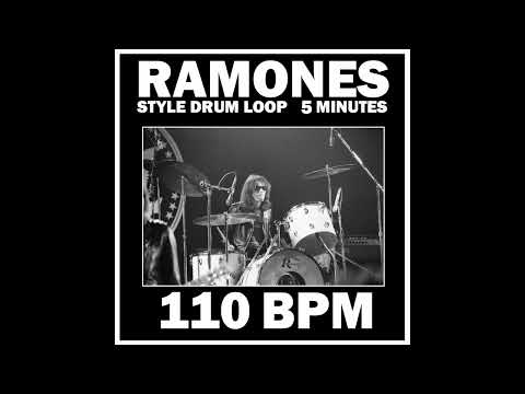 Ramones Punk Style Drum Beat Loop 110 BPM 5 Minutes Down Stokes 8th Notes