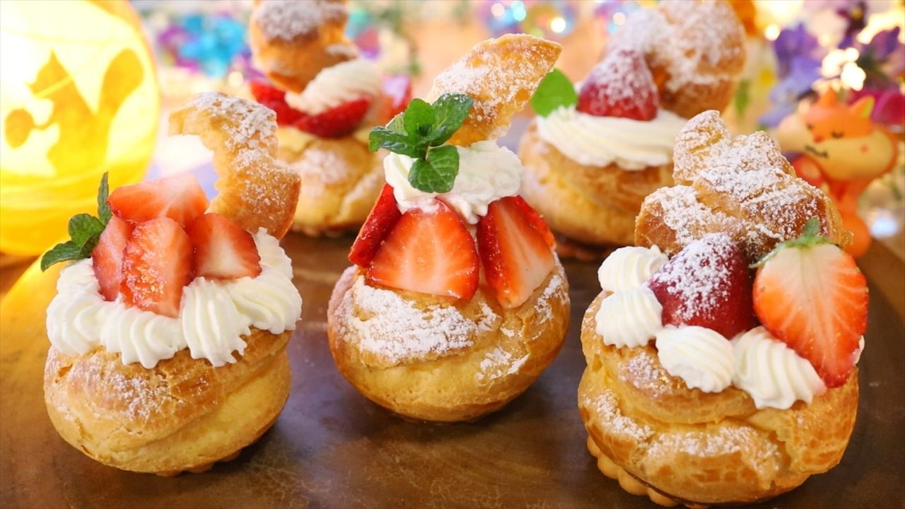 苺のシュークリームケーキの作り方・レシピ【シュークリームの皮をアレンジしてケーキに】｜Coriscooking