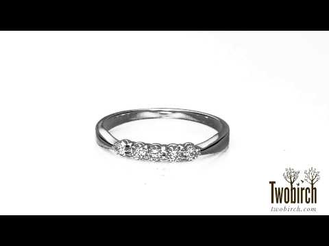 0.5 Carat Five Stone Shared Prong Pinched Shank Wedding Band - TwoBirch - TB-WR-0245-WG-E