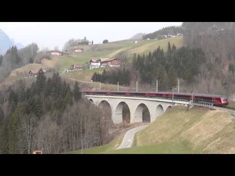 Bahnverkehr am Arlberg am 15.03.2014 -- „Im Land der Stiere"