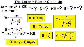 Physics - Special Relativity (32 of 43) The Lorentz Factor Close-Up