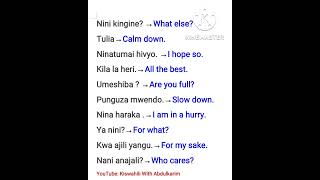Useful Swahili phrases