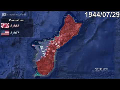 Battle of Guam in 1 minute using Google Earth