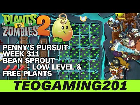 PvZ 2 | Penny's Pursuit | Week 311 Bean Sprout | Level 1-5 & Zomboss | 🌶🌶🌶 (LOW LEVEL)