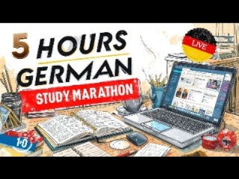 Learn German for 5 Hours – Study With Me Live