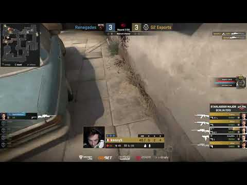 CS:GO - KennyS gets three awp kills while ducking irl to evade the bullets