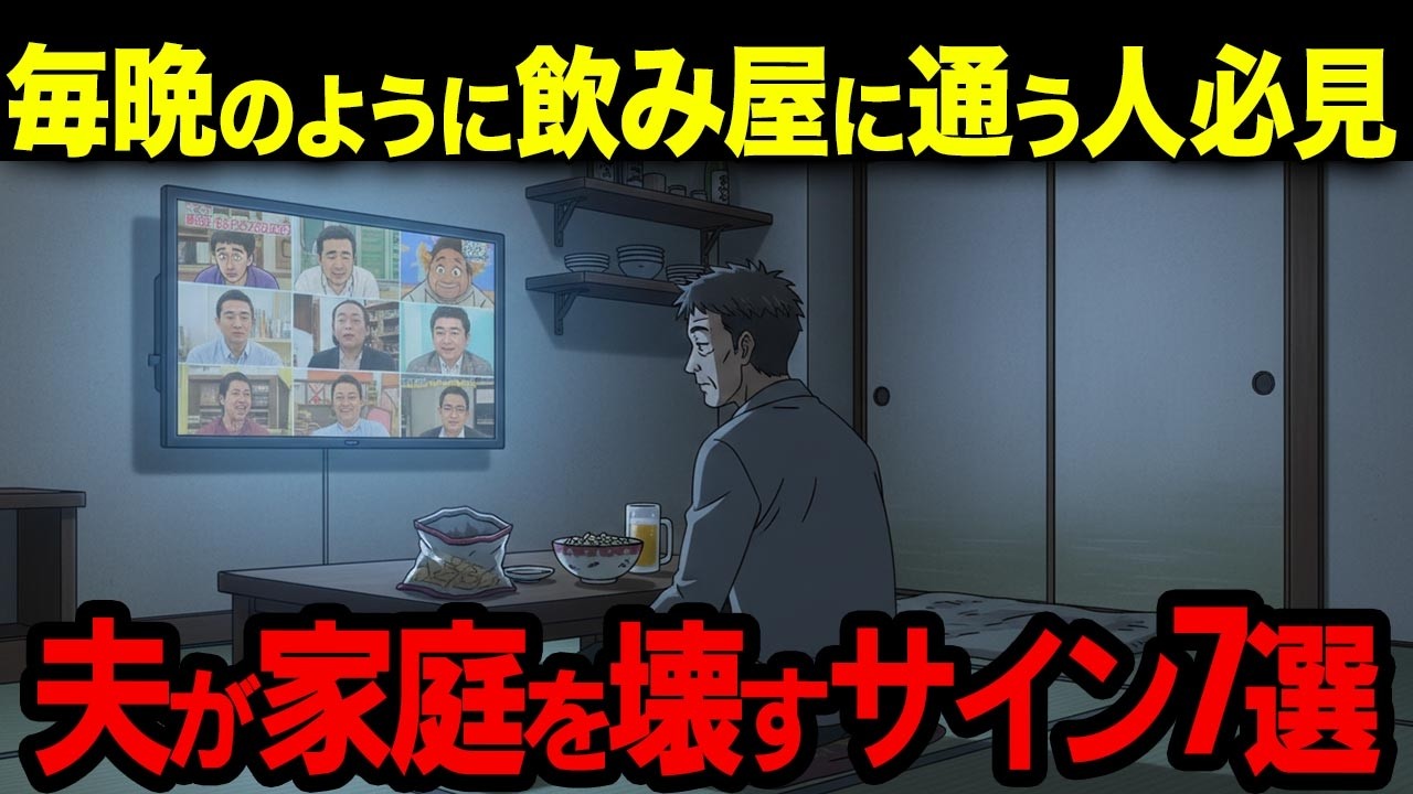 毎晩の飲み屋が家庭を壊すサイン7選【シニア朗読雑学】