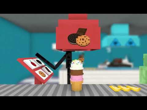 Monster School WORK AT ICE CREAM CONE PLACE!   Minecraft Animation