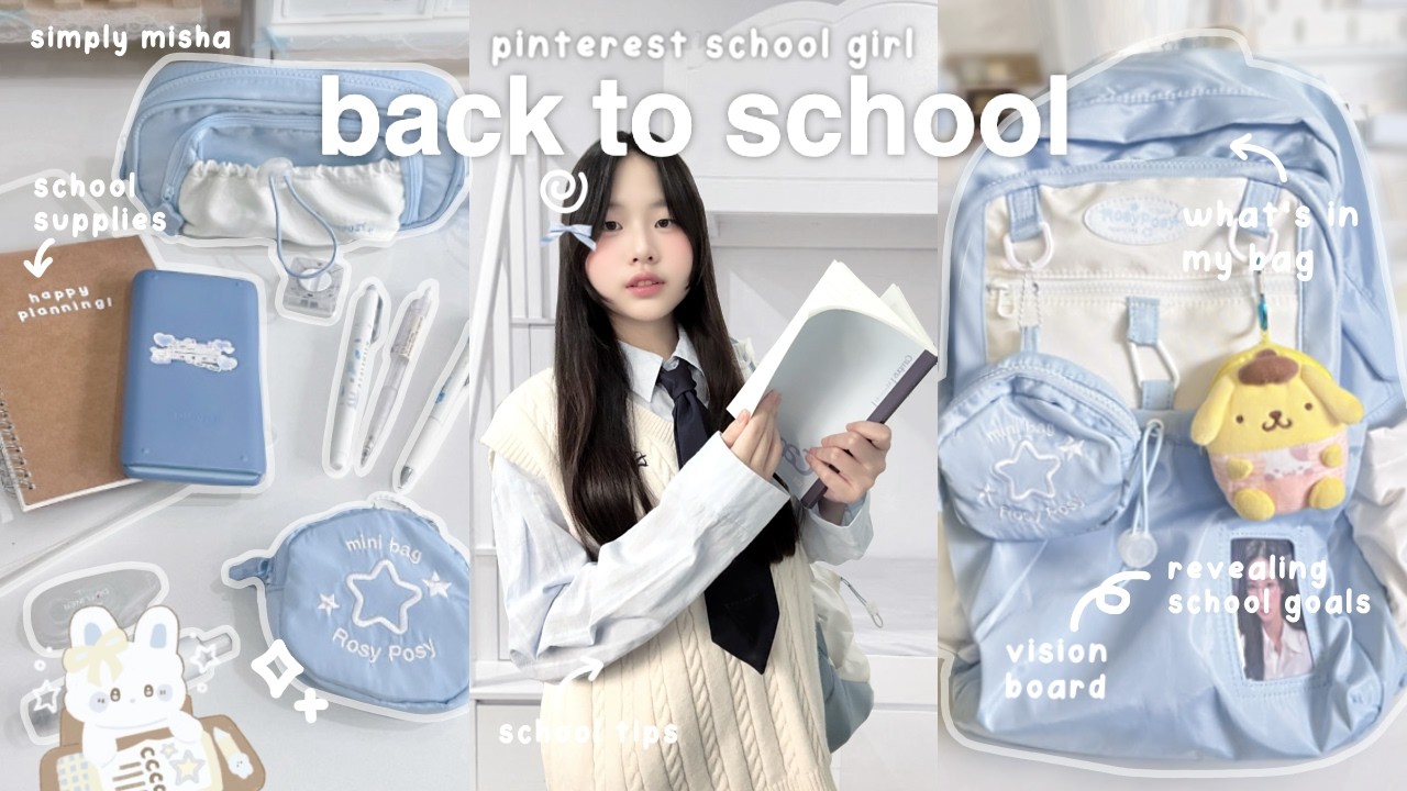 BACK TO SCHOOL prep 2025 🎧🐰 : what’s in my backpack, pinterest school girl, vision board + tips