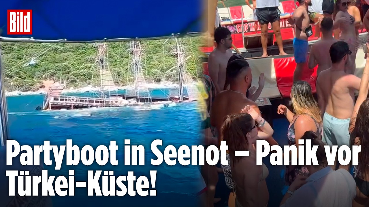 TÜRKEI: Partyboot kentert vor türkischer Küste!