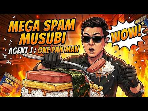MISSION #02: MEGA Spam Musubi 🕶️ | One Pan ASMR Cooking (No Talking)