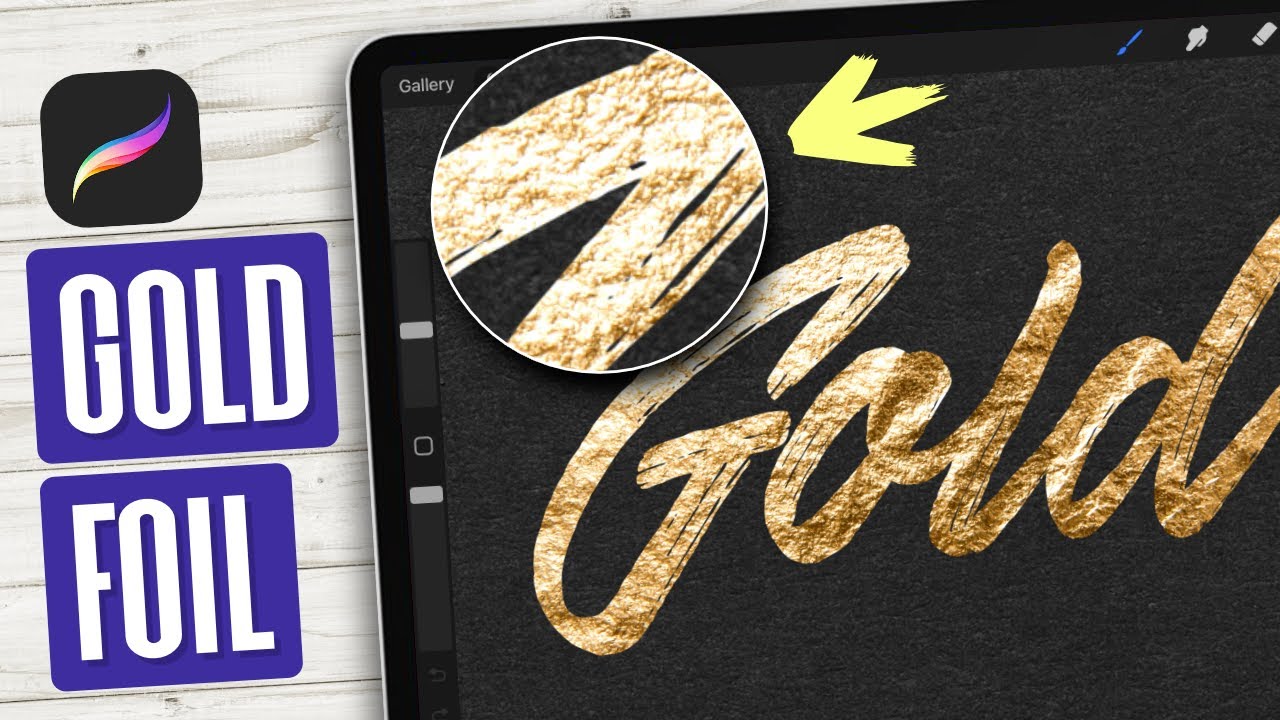 Create Gold Foil Brush Strokes In Procreate for iPad