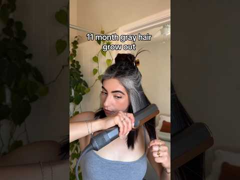 Month 11 | gray hair grow out 👩🏼‍🦳🩶 #grayhair #grayhairtransition #gray #hairstyling #hairstyles