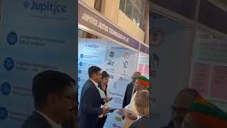 Shri Arjun Ram Meghwal, Hon'ble Minister for Law & Justice (IC) at Jupitice Booth at ICA conference.