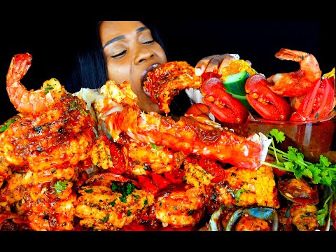 KING CRAB SEAFOOD BOIL MUKBANG | SEAFOOD MUKBANG | DESHELLED SEAFOOD BOIL | ASMR EATING | MUKBANG