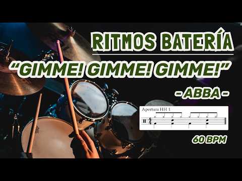 RITMOS de GIMME! GIMME! GIMME! en BATERÍA – ABBA (6 Ritmos Fáciles)