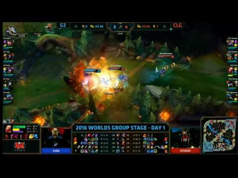 G2 vs CLG Highlights Worlds 2016 Day 1 G2 Esports vs Counter Logic Gaming