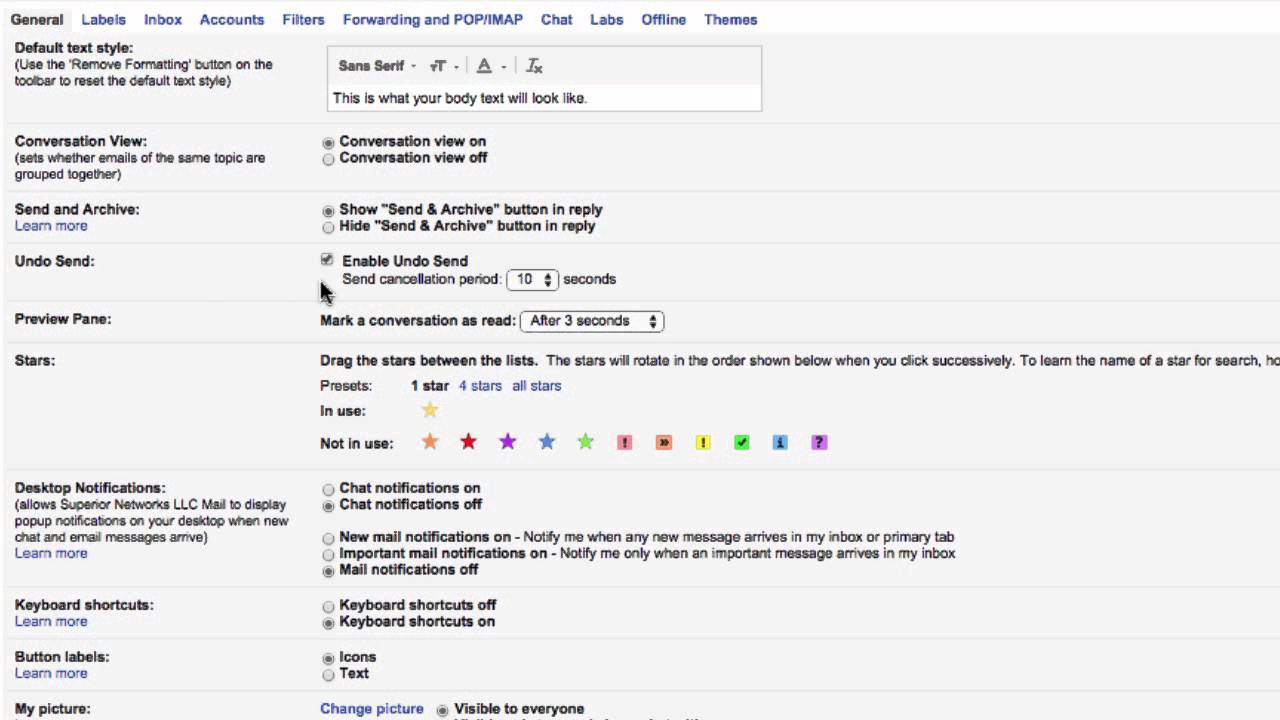 Gmail General Settings Tutorial