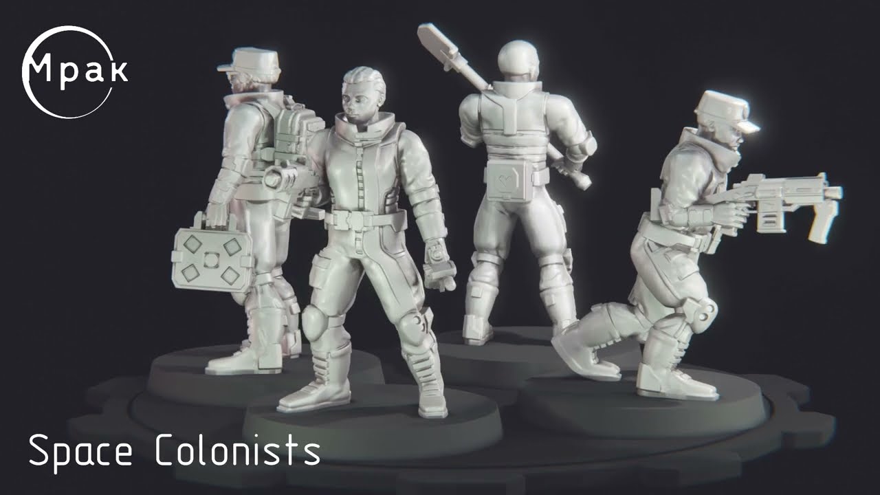Space Colonists 3D Print Model