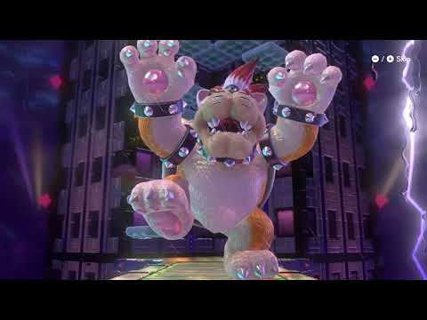 Super Mario 3D World + Bowser’s Fury Defeating Cat Bowser 4 - Player Co-Op Gameplay Part 9