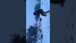 preview picture of video 'Snow fall in sky enjoy in people mountain village in nepal'