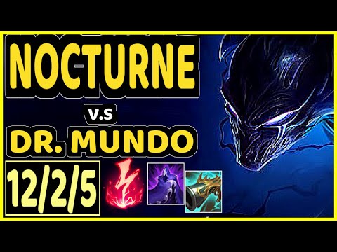 NOCTURNE vs DR. MUNDO - 12/2/5 KDA JUNGLE GAMEPLAY - EUW Ranked PLATINUM