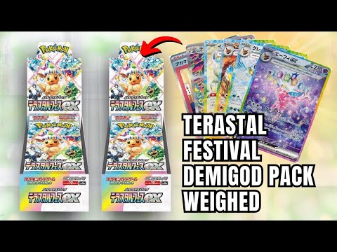WEIGHING x2 Terastal Festival Japanese Booster Boxes (Demigod Pack Found!)