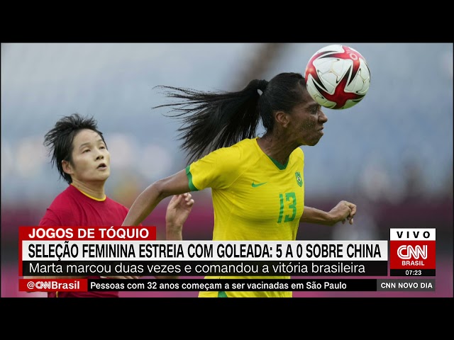 Seleção chinesa de futebol feminino se prepara para o primeiro jogo olímpico  contra Brasil_