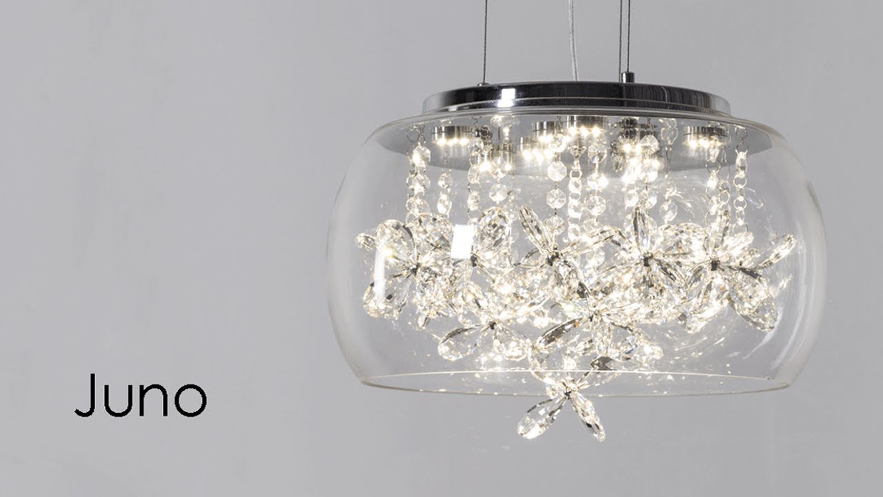 Hanglamp glas LED 24W kristal design - Juno