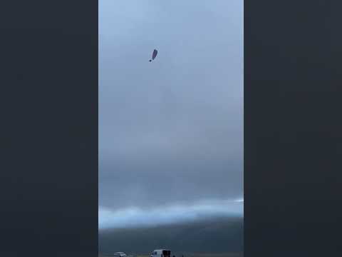 Drone strikes a paramotor